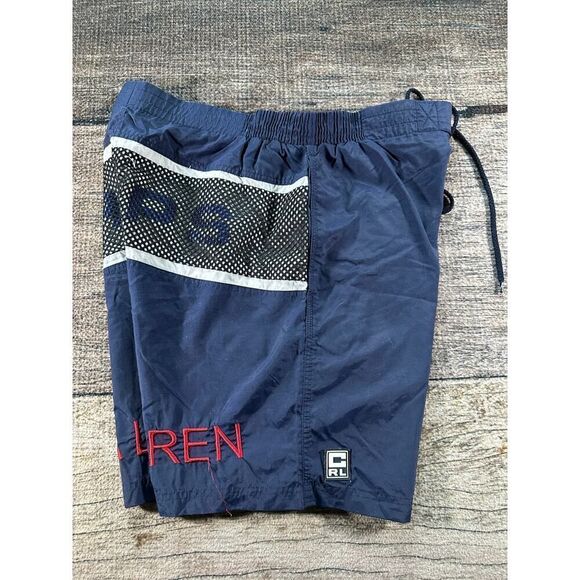 Vintage Chaps Ralph Lauren Swim Trunks Mens Lg Blue White Mesh Lined - Picture 6 of 8
